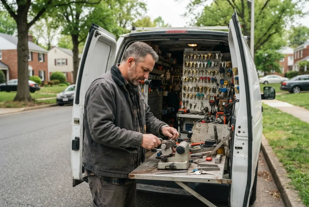 A1 Super Locksmith working from the van in Rockville